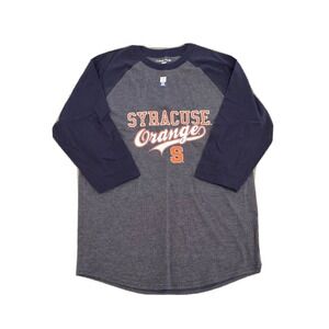 Syracuse Orange Raglan Baseball Tee 3/4 Sleeve Grey/Orange Youth Medium 10/12